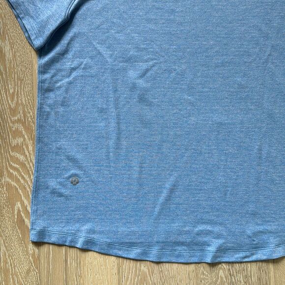 lululemon License to Train Classic Fit T-Shirt Heathered Blue Sz10 - Picture 9 of 10